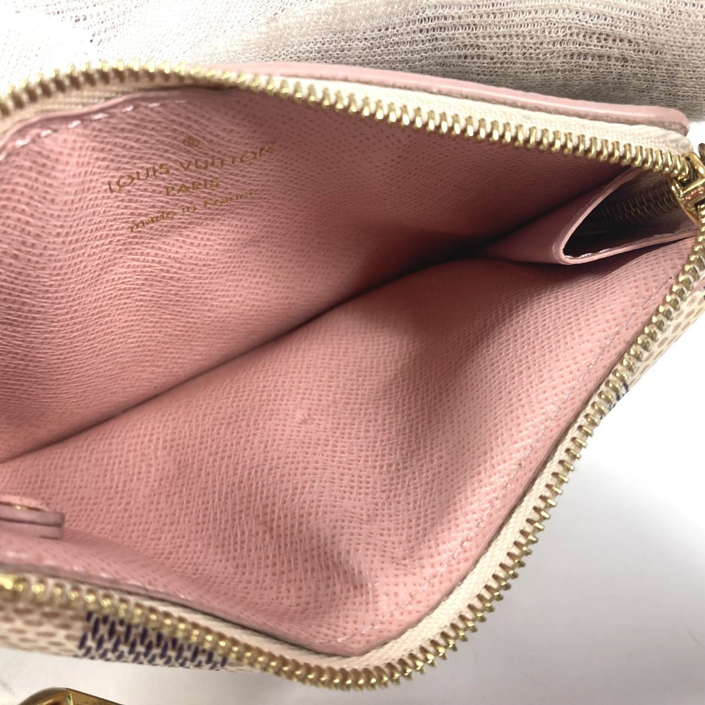 LOUIS VUITTON N60498 Damier Azur Porto Carte Rectove Card Case Business Card Holder Pass Case Wallet Fragment Case Coin Case Damier Azur Canvas Unisex Pink