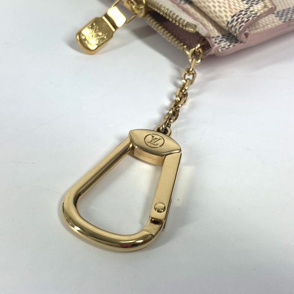 LOUIS VUITTON N60498 Damier Azur Porto Carte Rectove Card Case Business Card Holder Pass Case Wallet Fragment Case Coin Case Damier Azur Canvas Unisex Pink