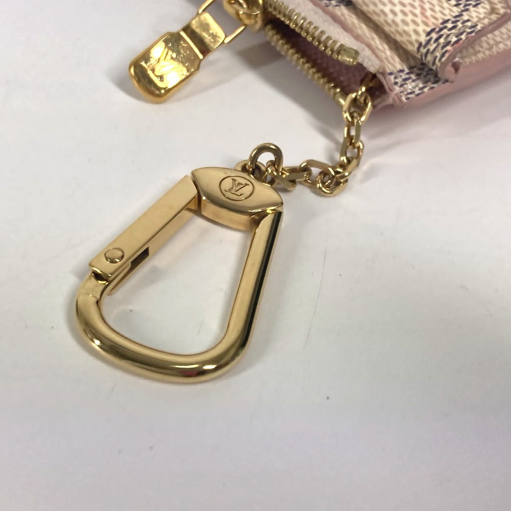 LOUIS VUITTON N60498 Damier Azur Porto Carte Rectove Card Case Business Card Holder Pass Case Wallet Fragment Case Coin Case Damier Azur Canvas Unisex Pink