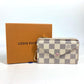 LOUIS VUITTON N60498 Damier Azur Porto Carte Rectove Card Case Business Card Holder Pass Case Wallet Fragment Case Coin Case Damier Azur Canvas Unisex Pink