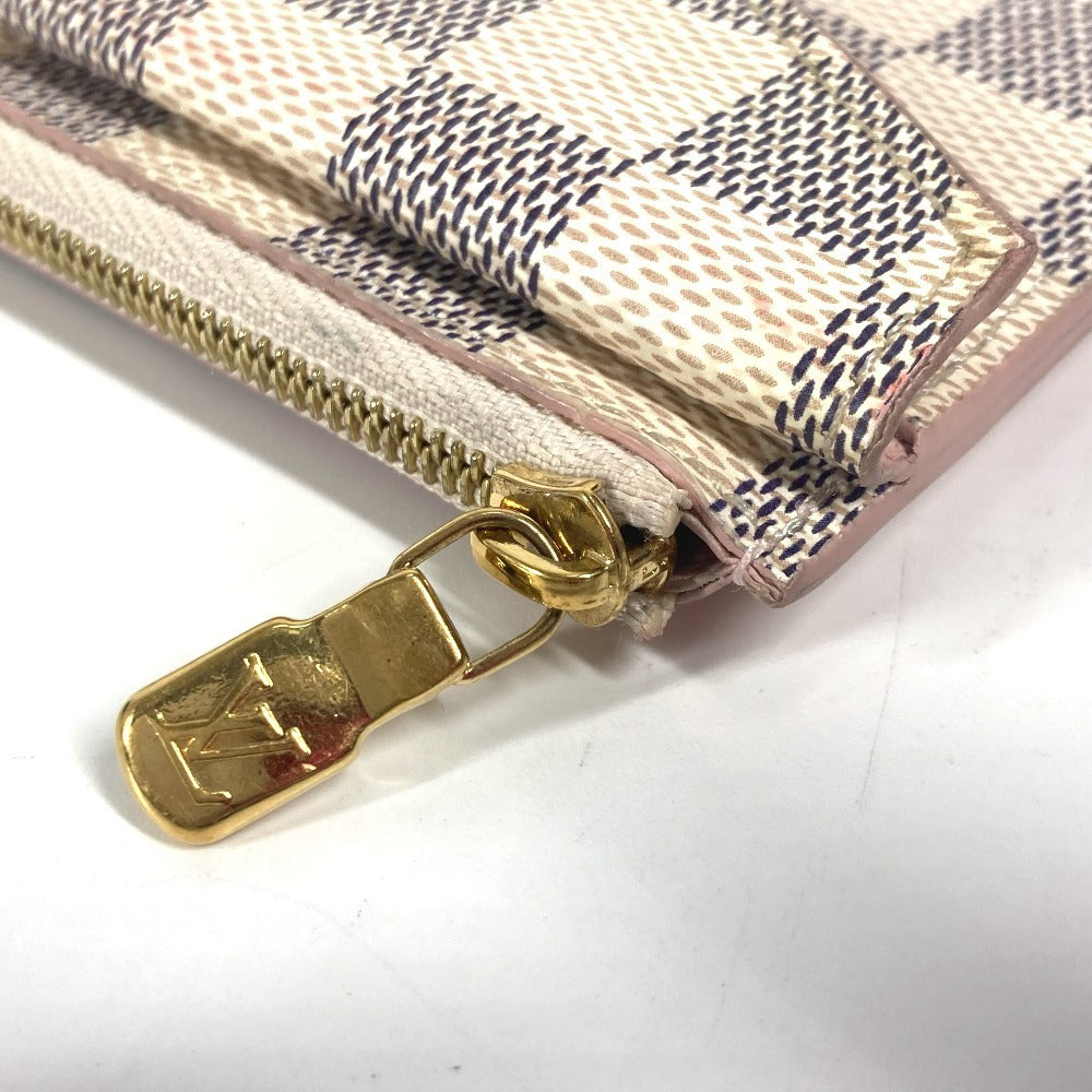 LOUIS VUITTON N60498 Damier Azur Porto Carte Rectove Card Case Business Card Holder Pass Case Wallet Fragment Case Coin Case Damier Azur Canvas Unisex Pink