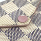 LOUIS VUITTON N60498 Damier Azur Porto Carte Rectove Card Case Business Card Holder Pass Case Wallet Fragment Case Coin Case Damier Azur Canvas Unisex Pink