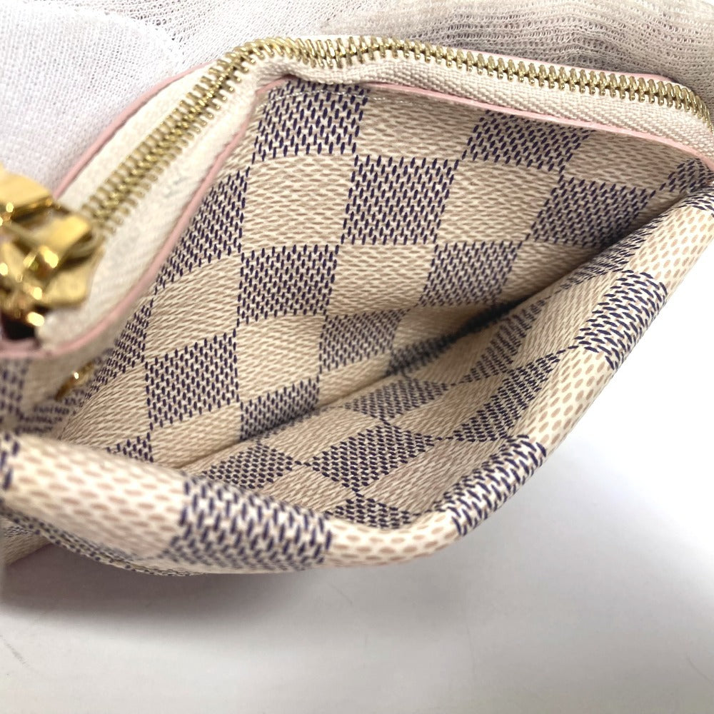 LOUIS VUITTON N60498 Damier Azur Porto Carte Rectove Card Case Business Card Holder Pass Case Wallet Fragment Case Coin Case Damier Azur Canvas Unisex Pink