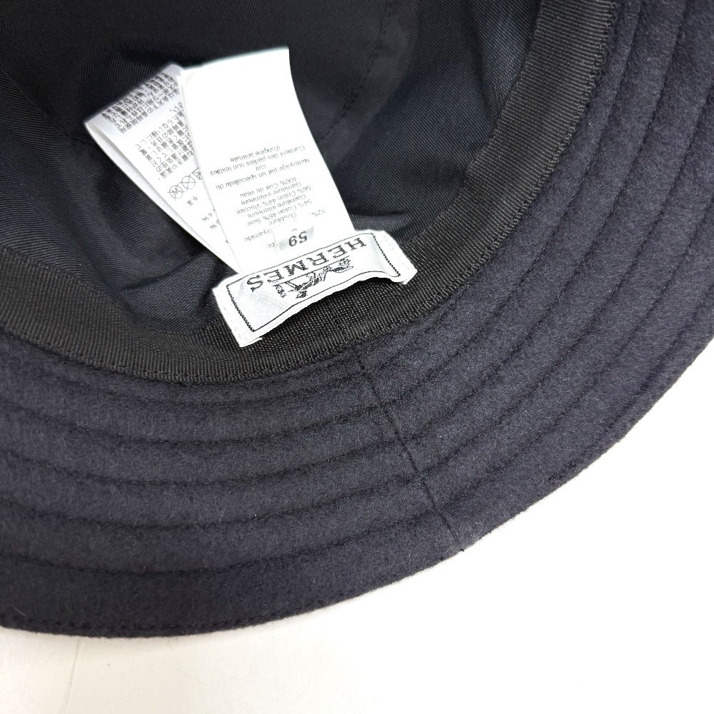 HERMES  H242084N ハット 《フレッド・Hカット》 ウールジャージー 帽子 バケットハット ハット ウール メンズ ネイビー - brandshop-reference