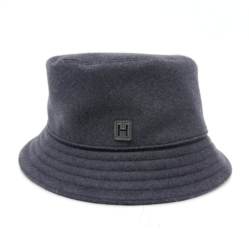 HERMES  H242084N ハット 《フレッド・Hカット》 ウールジャージー 帽子 バケットハット ハット ウール メンズ ネイビー - brandshop-reference
