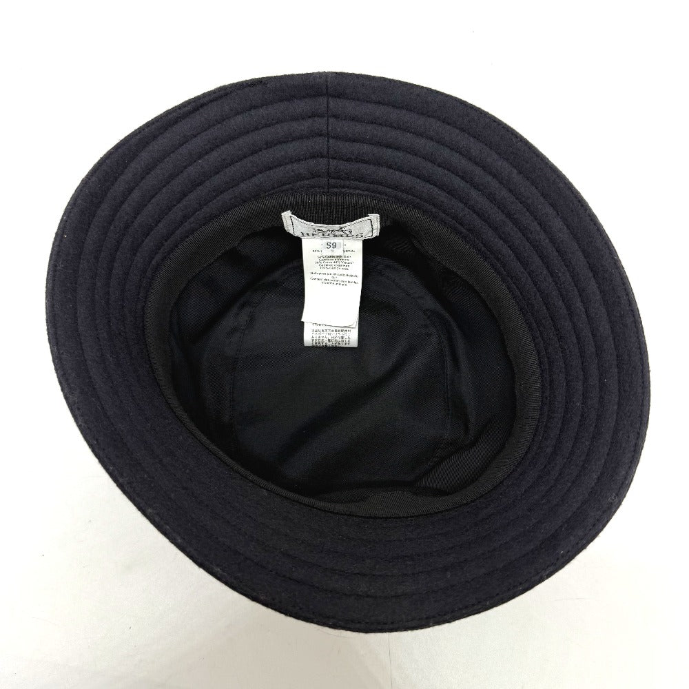 HERMES  H242084N ハット 《フレッド・Hカット》 ウールジャージー 帽子 バケットハット ハット ウール メンズ ネイビー - brandshop-reference