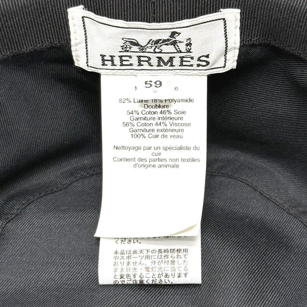 HERMES  H242084N ハット 《フレッド・Hカット》 ウールジャージー 帽子 バケットハット ハット ウール メンズ ネイビー - brandshop-reference