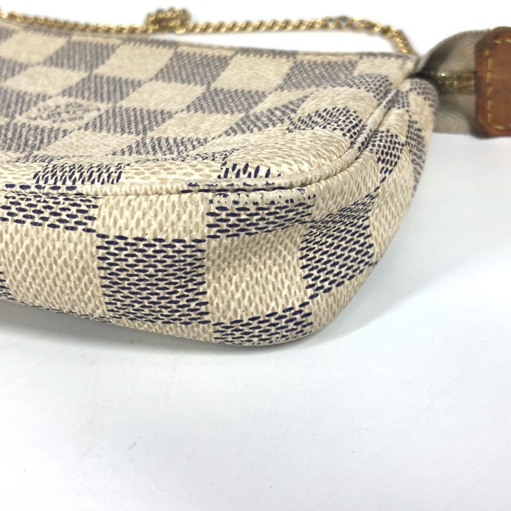 LOUIS VUITTON N58010 ダミエアズール ミニポシェットアクセソワール ポシェット カバン ポーチ チェーン アクセサリーポーチ ハンドバッグ ダミエアズールキャンバス レディース ホワイト - brandshop-reference