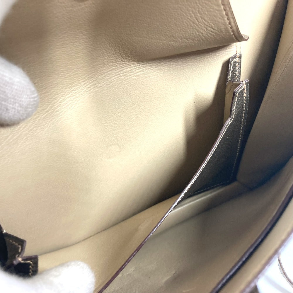 HERMES 2005 エンベロープ  肩掛け ハンドバッグ カバン アクセサリーポーチ ショルダーバッグ シェーブル レディース ゴールド - brandshop-reference