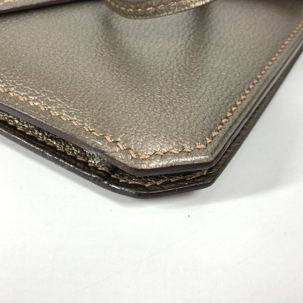 HERMES 2005 エンベロープ  肩掛け ハンドバッグ カバン アクセサリーポーチ ショルダーバッグ シェーブル レディース ゴールド - brandshop-reference