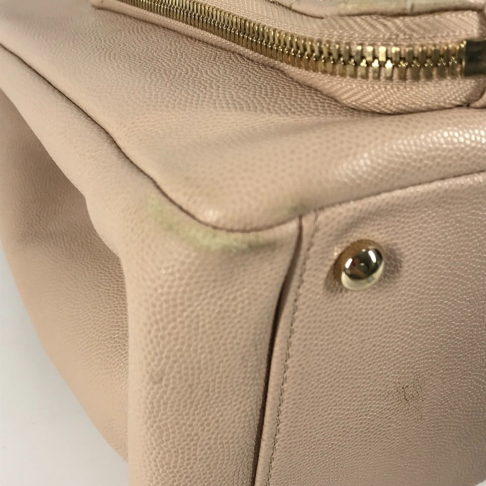 CHANEL CC ココマーク ビジネス アフィニティ ショッピング カバン トートバッグ 肩掛け ショルダーバッグ キャビアスキン レディース ベージュ - brandshop-reference