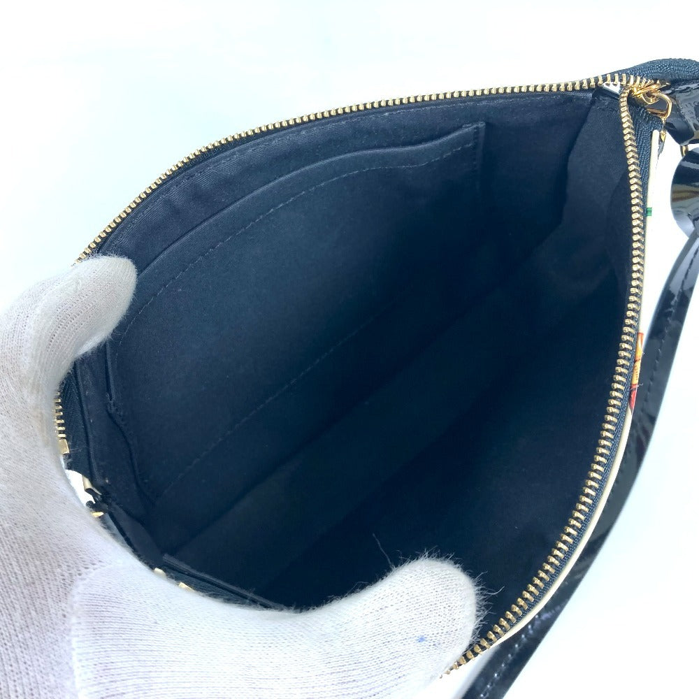LOUIS VUITTON M90928 ヴェルニ スティッカー ポシェット アクセソワール ハンドバッグ 肩掛け カバン アクセサリーポーチ ショルダーバッグ パテントレザー レディース ホワイト - brandshop-reference