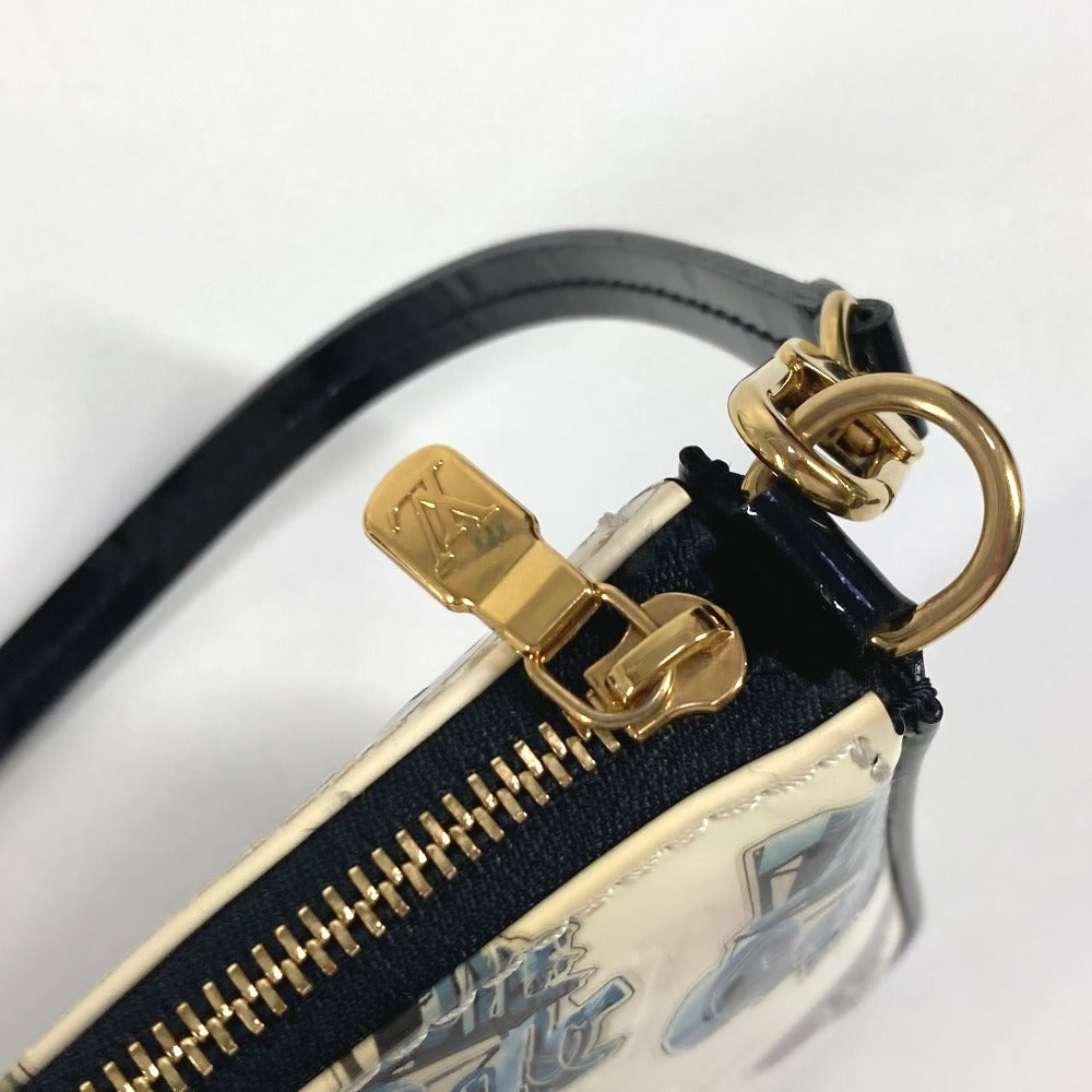 LOUIS VUITTON M90928 ヴェルニ スティッカー ポシェット アクセソワール ハンドバッグ 肩掛け カバン アクセサリーポーチ ショルダーバッグ パテントレザー レディース ホワイト - brandshop-reference