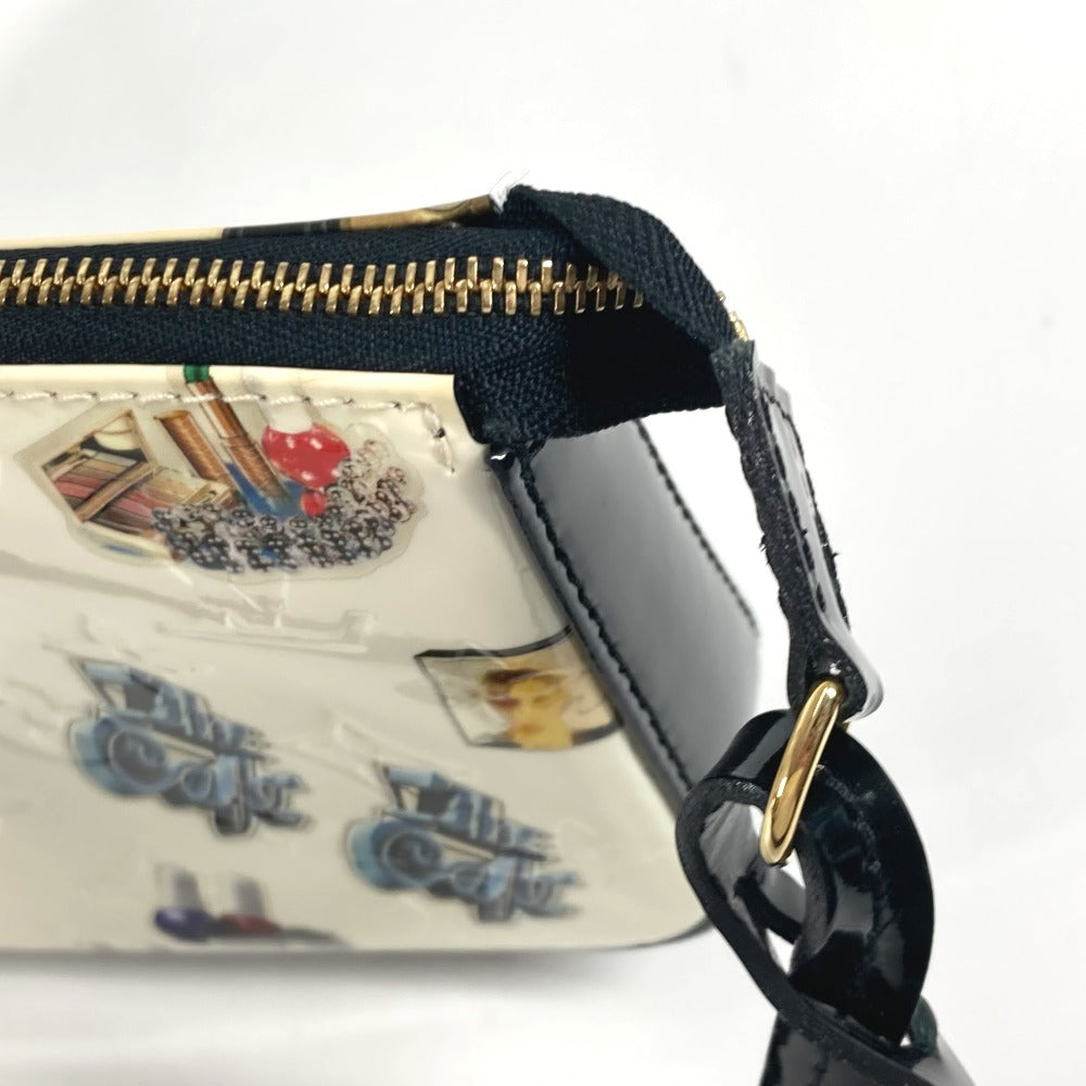 LOUIS VUITTON M90928 ヴェルニ スティッカー ポシェット アクセソワール ハンドバッグ 肩掛け カバン アクセサリーポーチ ショルダーバッグ パテントレザー レディース ホワイト - brandshop-reference