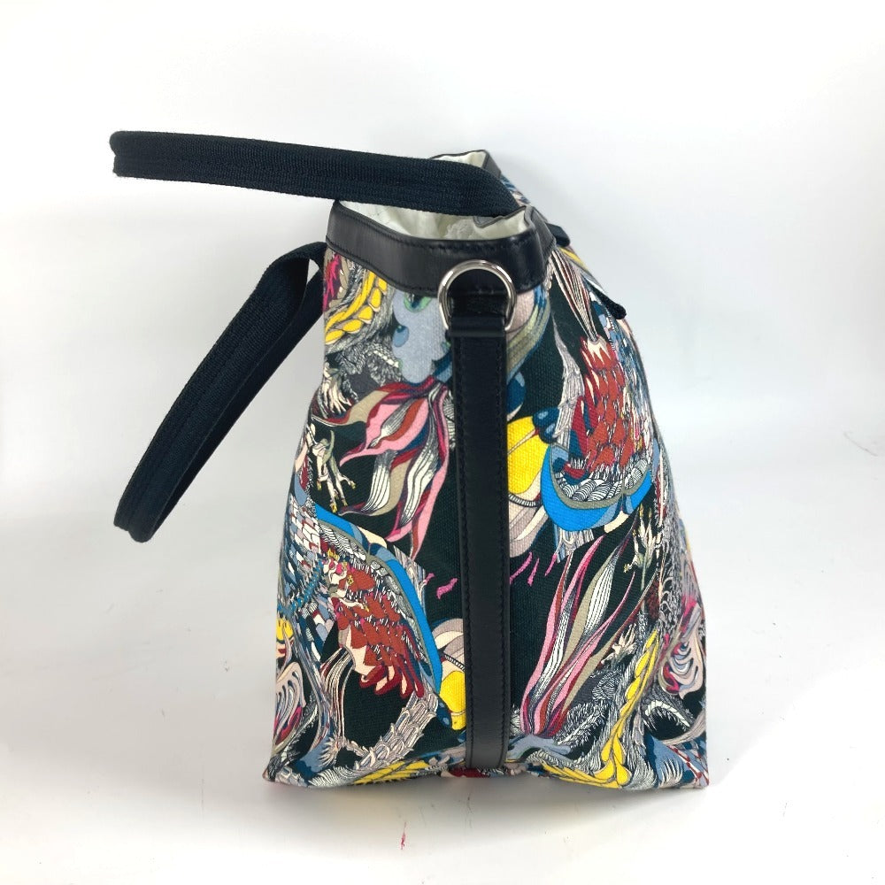 HERMES petit h プティアッシュ 総柄 カバン ショルダーバッグ 肩掛け ハンドバッグ トートバッグ キャンバス ユニセックス ブラック - brandshop-reference