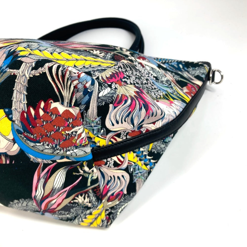 HERMES petit h プティアッシュ 総柄 カバン ショルダーバッグ 肩掛け ハンドバッグ トートバッグ キャンバス ユニセックス ブラック - brandshop-reference