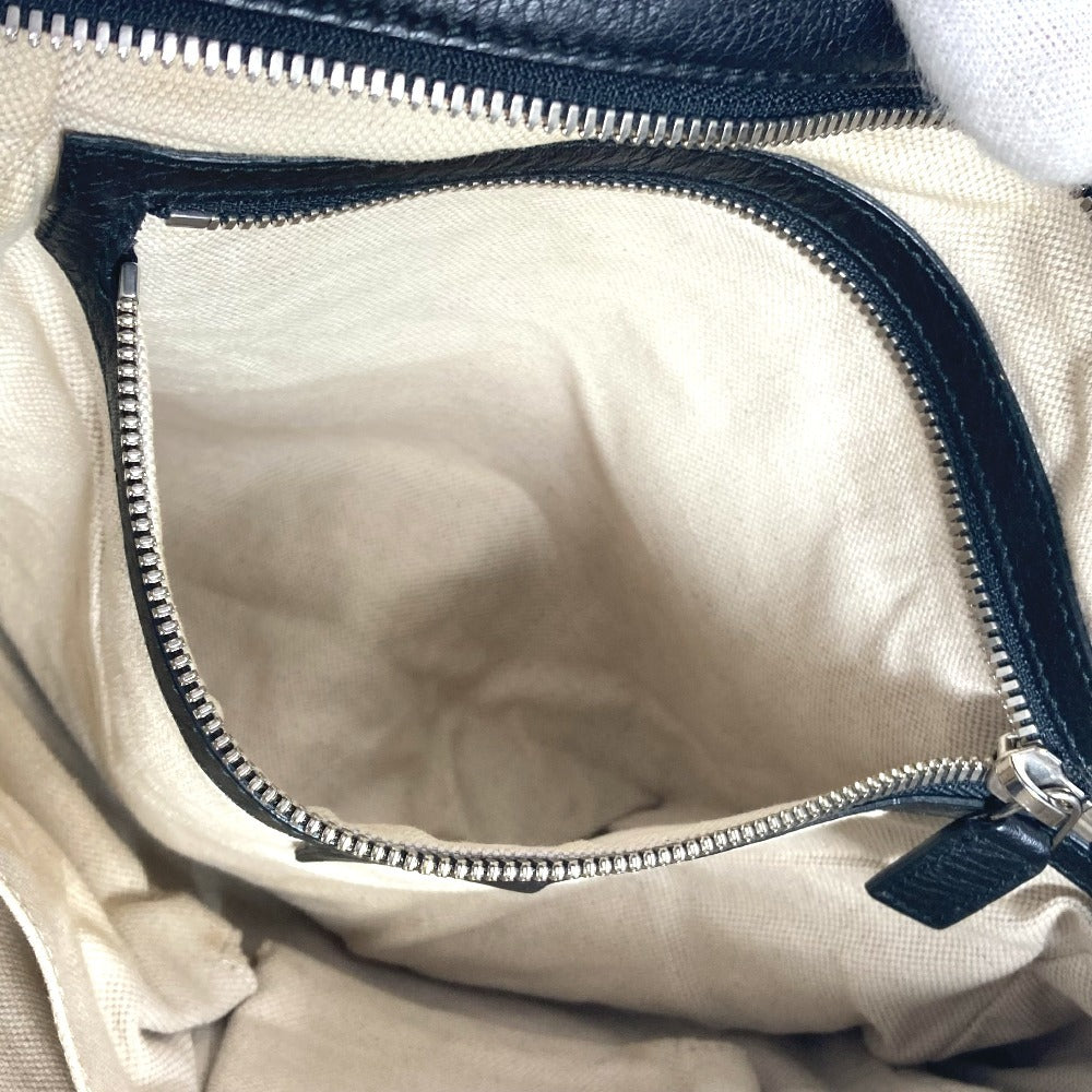 GUCCI 337084 ロゴ インターロッキングG カバン ポーチ ポシェット 斜め掛け ショルダーバッグ レザー ユニセックス ブラック - brandshop-reference