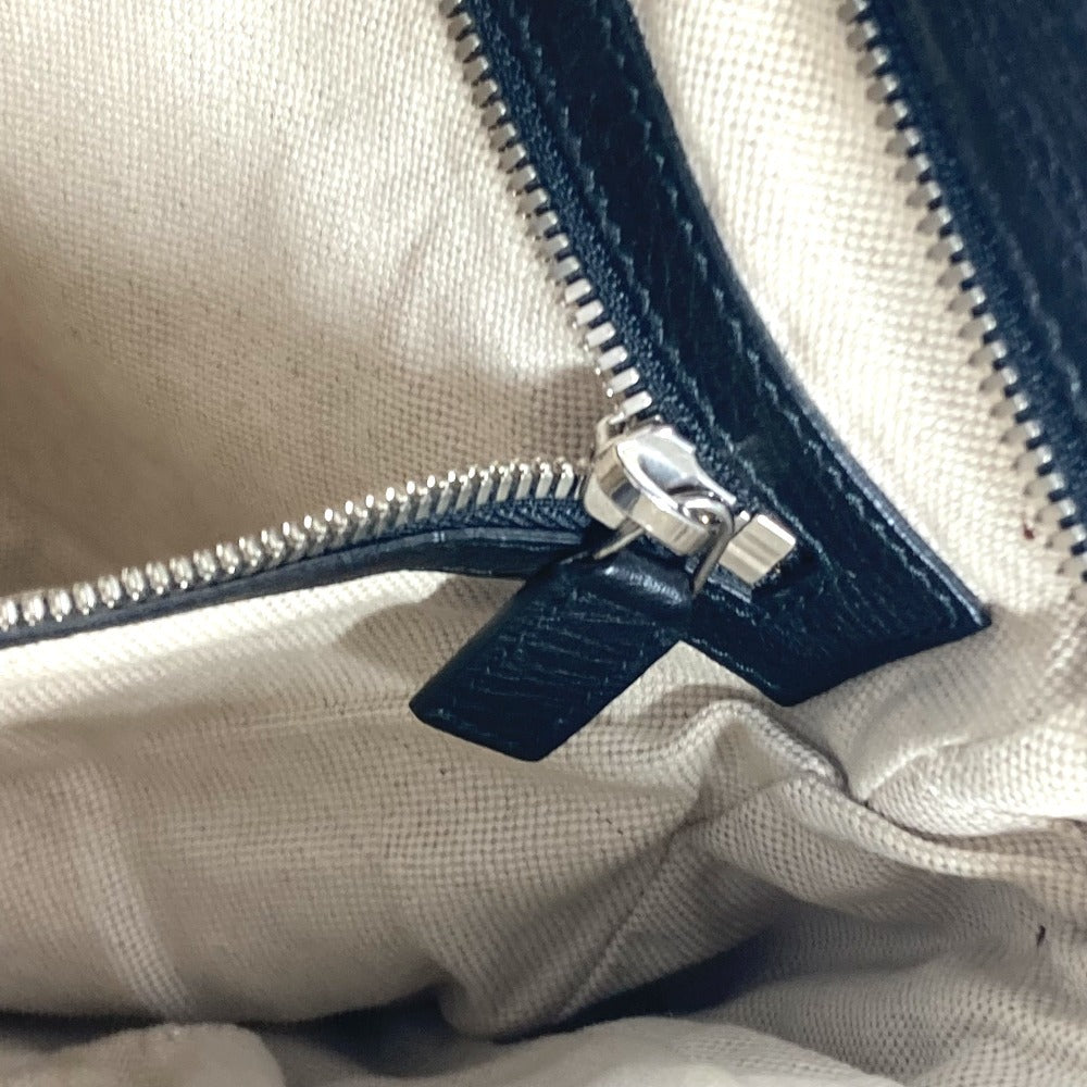 GUCCI 337084 ロゴ インターロッキングG カバン ポーチ ポシェット 斜め掛け ショルダーバッグ レザー ユニセックス ブラック - brandshop-reference