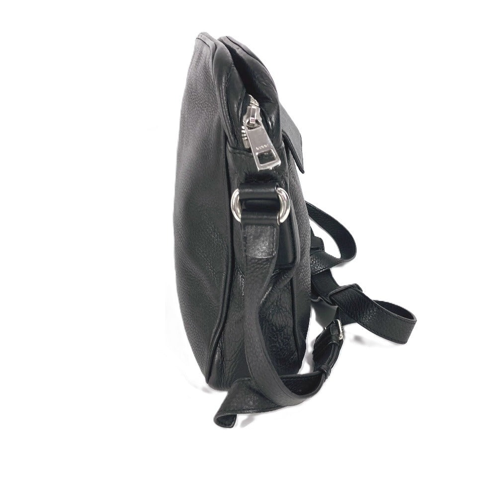 GUCCI 337084 ロゴ インターロッキングG カバン ポーチ ポシェット 斜め掛け ショルダーバッグ レザー ユニセックス ブラック - brandshop-reference