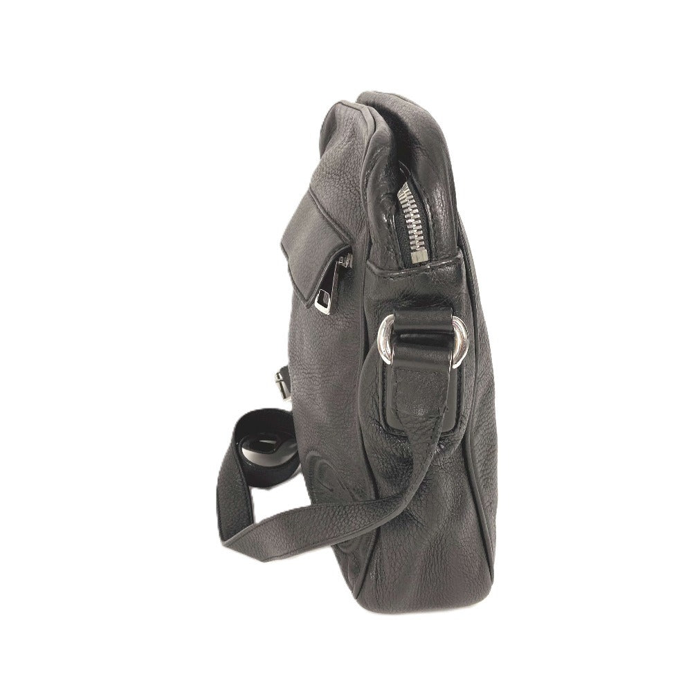 GUCCI 337084 ロゴ インターロッキングG カバン ポーチ ポシェット 斜め掛け ショルダーバッグ レザー ユニセックス ブラック - brandshop-reference