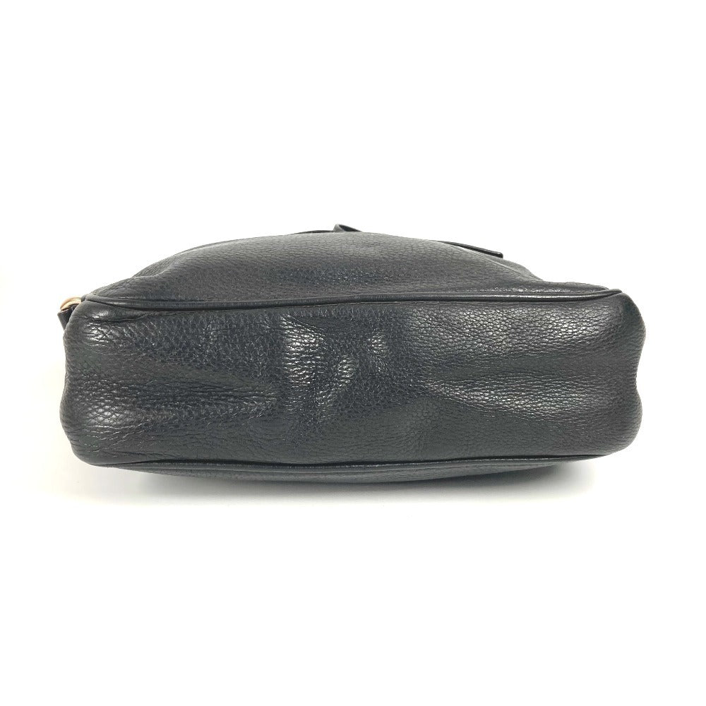 GUCCI 337084 ロゴ インターロッキングG カバン ポーチ ポシェット 斜め掛け ショルダーバッグ レザー ユニセックス ブラック - brandshop-reference