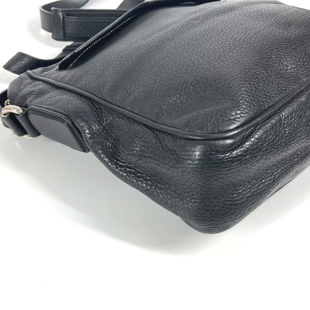 GUCCI 337084 ロゴ インターロッキングG カバン ポーチ ポシェット 斜め掛け ショルダーバッグ レザー ユニセックス ブラック - brandshop-reference