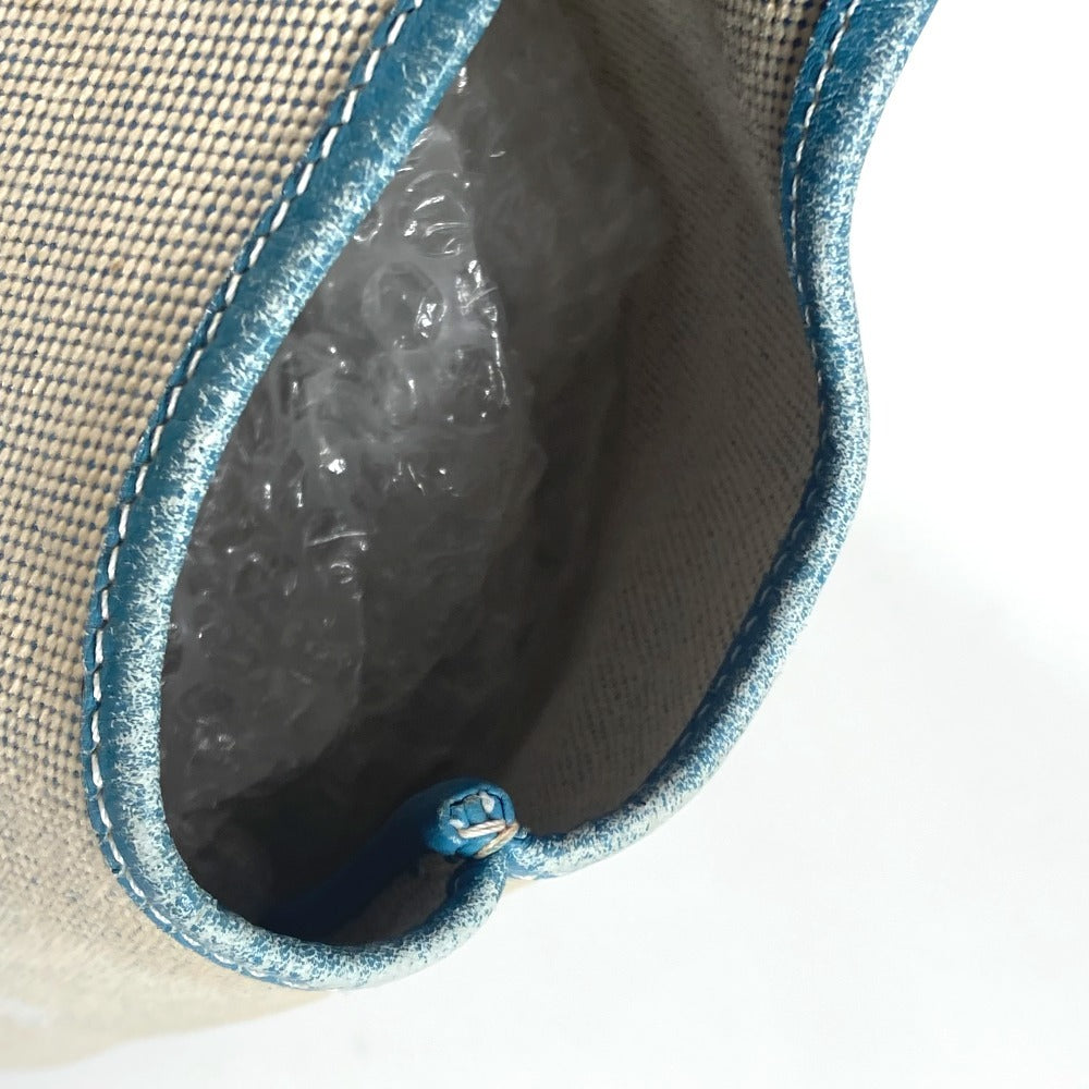 HERMES 肩掛け トートバッグ カバン ジャルディニエPM 縦型 ショルダーバッグ レザー/キャンバス ユニセックス ブルー - brandshop-reference