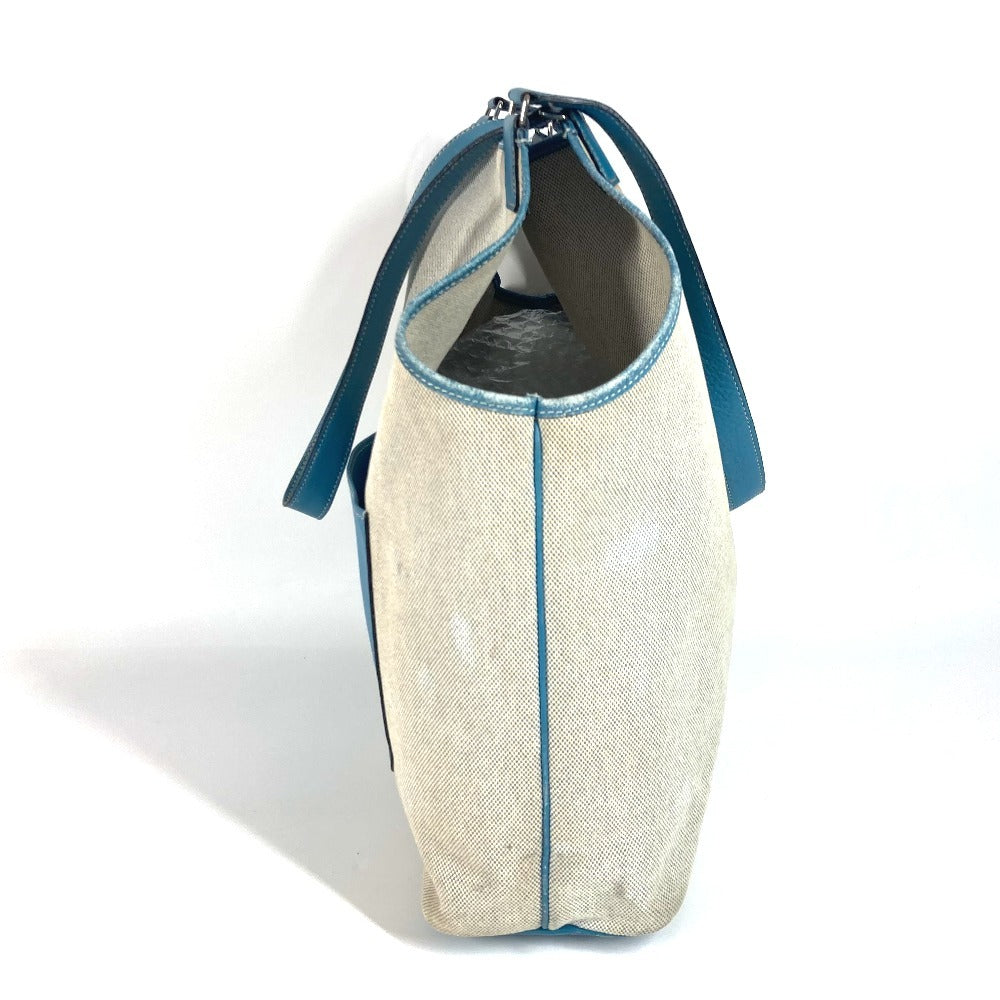 HERMES 肩掛け トートバッグ カバン ジャルディニエPM 縦型 ショルダーバッグ レザー/キャンバス ユニセックス ブルー - brandshop-reference