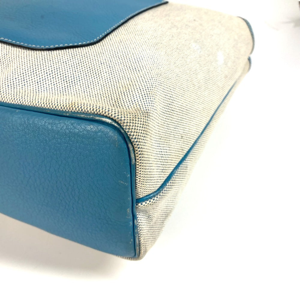 HERMES 肩掛け トートバッグ カバン ジャルディニエPM 縦型 ショルダーバッグ レザー/キャンバス ユニセックス ブルー - brandshop-reference