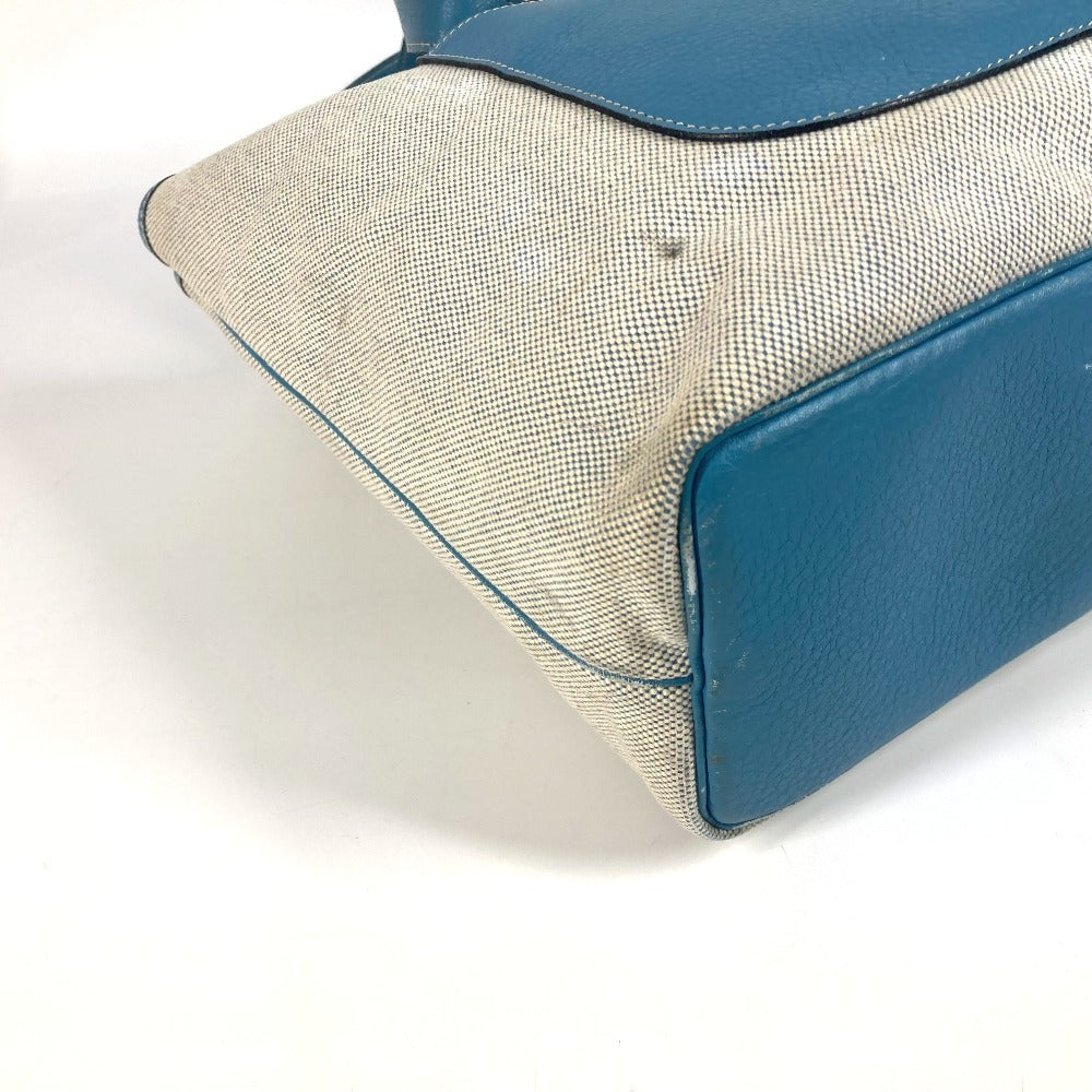 HERMES 肩掛け トートバッグ カバン ジャルディニエPM 縦型 ショルダーバッグ レザー/キャンバス ユニセックス ブルー - brandshop-reference