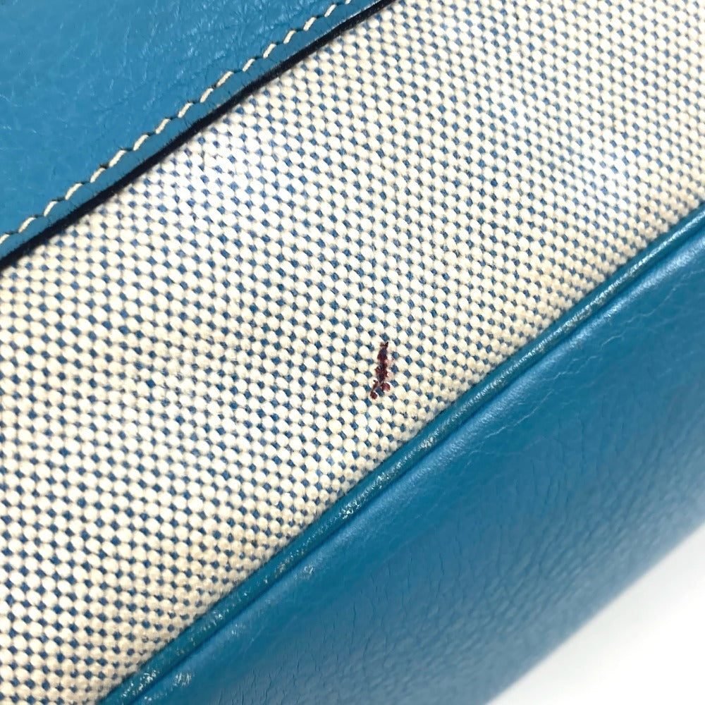 HERMES 肩掛け トートバッグ カバン ジャルディニエPM 縦型 ショルダーバッグ レザー/キャンバス ユニセックス ブルー - brandshop-reference