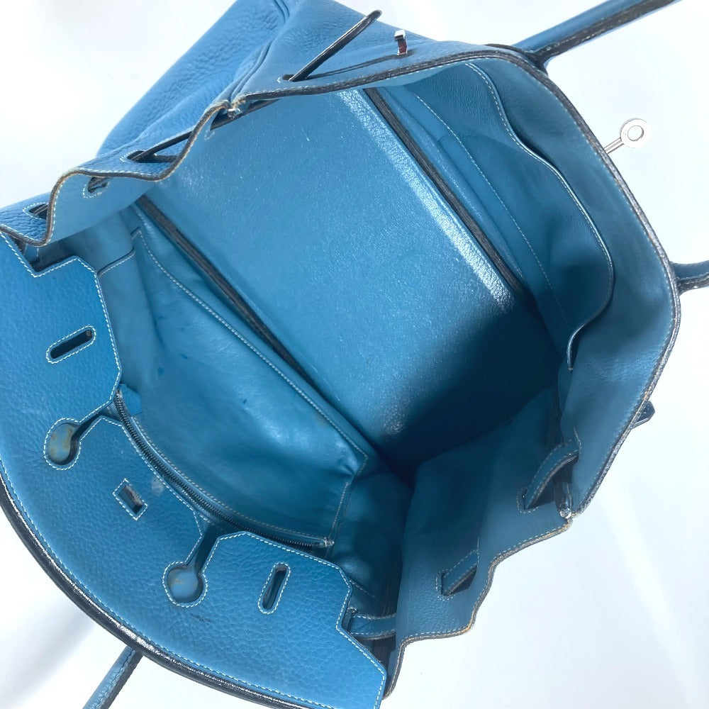 HERMES Birkin35 Birkin 35 Bag Tote Bag Hand Bag Taurillon Clemence Blue gene blue/SilverHardware Used