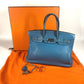 HERMES Birkin35 Birkin 35 Bag Tote Bag Hand Bag Taurillon Clemence Blue gene blue/SilverHardware Used