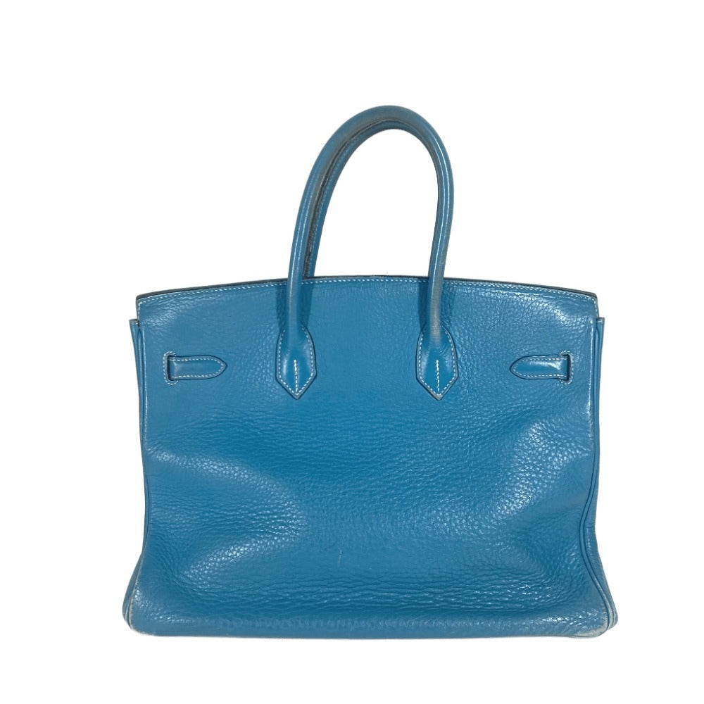HERMES Birkin35 Birkin 35 Bag Tote Bag Hand Bag Taurillon Clemence Blue gene blue/SilverHardware Used