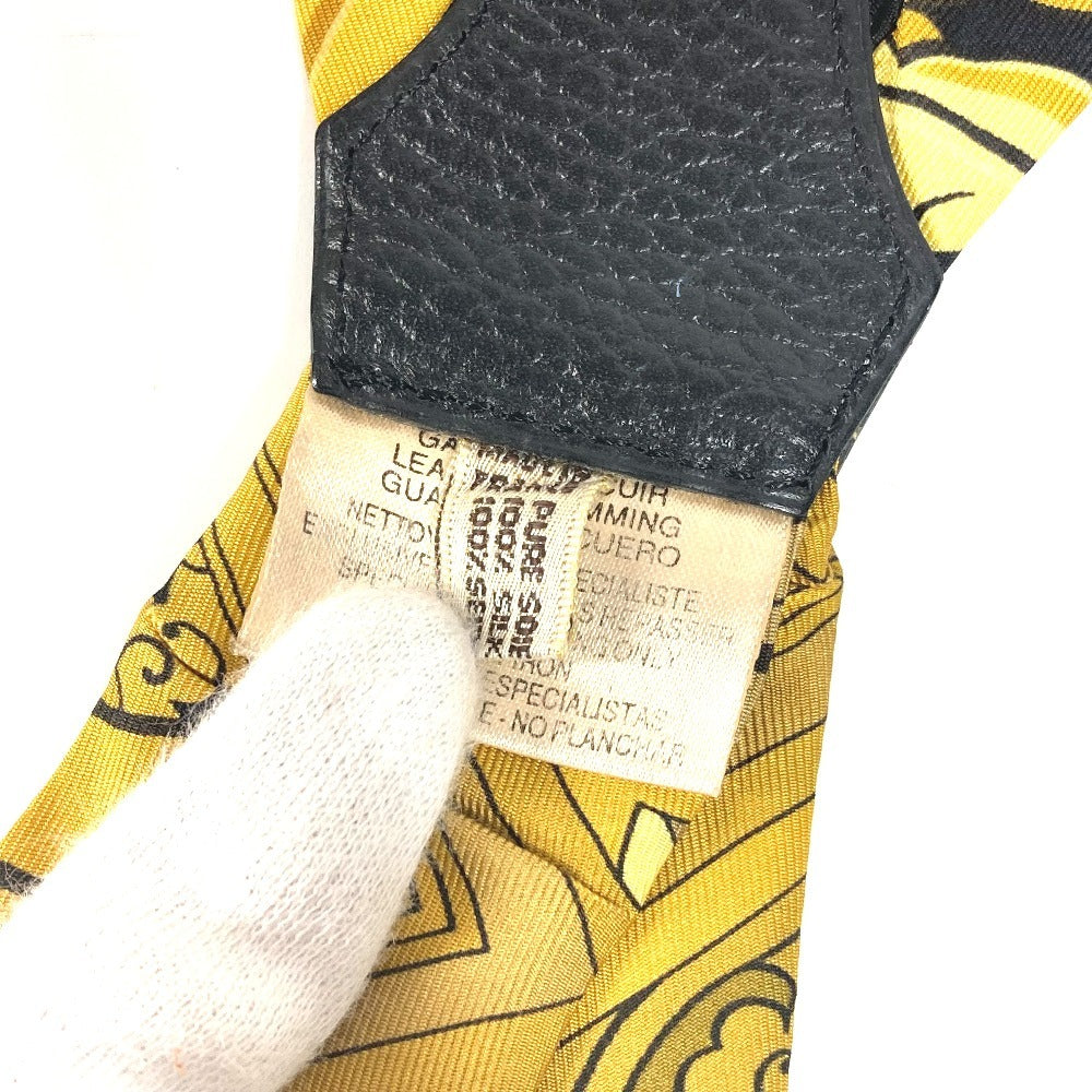 HERMES 올오버 패턴 액세서리 멜빵 실크 남여 공용 옐로우