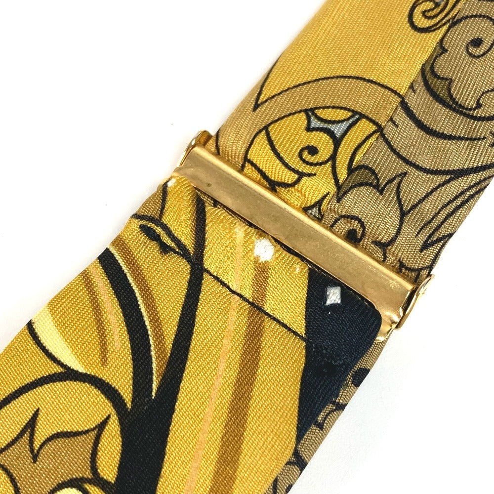 HERMES 올오버 패턴 액세서리 멜빵 실크 남여 공용 옐로우