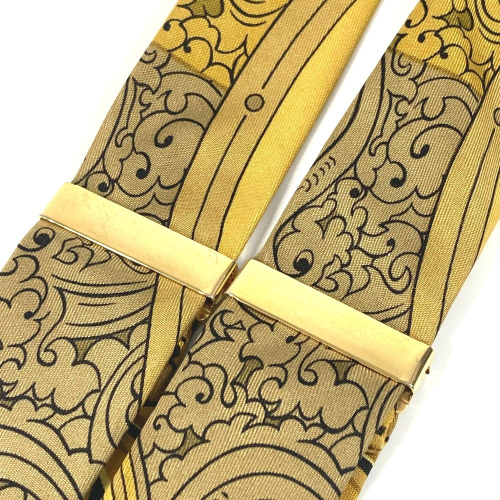 HERMES 올오버 패턴 액세서리 멜빵 실크 남여 공용 옐로우