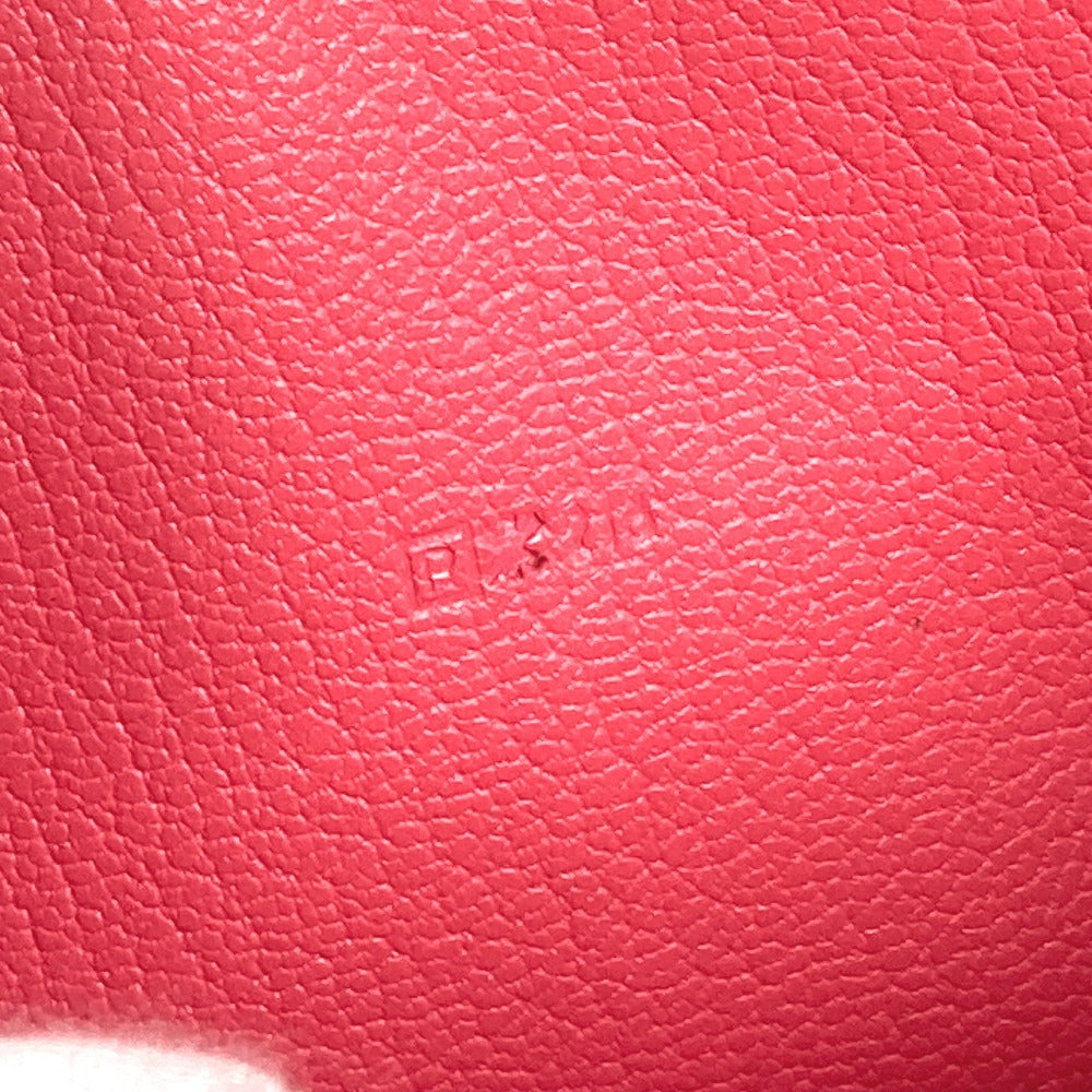 HERMES 펀칭 로고 Evelyn Azap 롱 장 지갑 라운드 지퍼 장 지갑 Chevre Ladies Pink