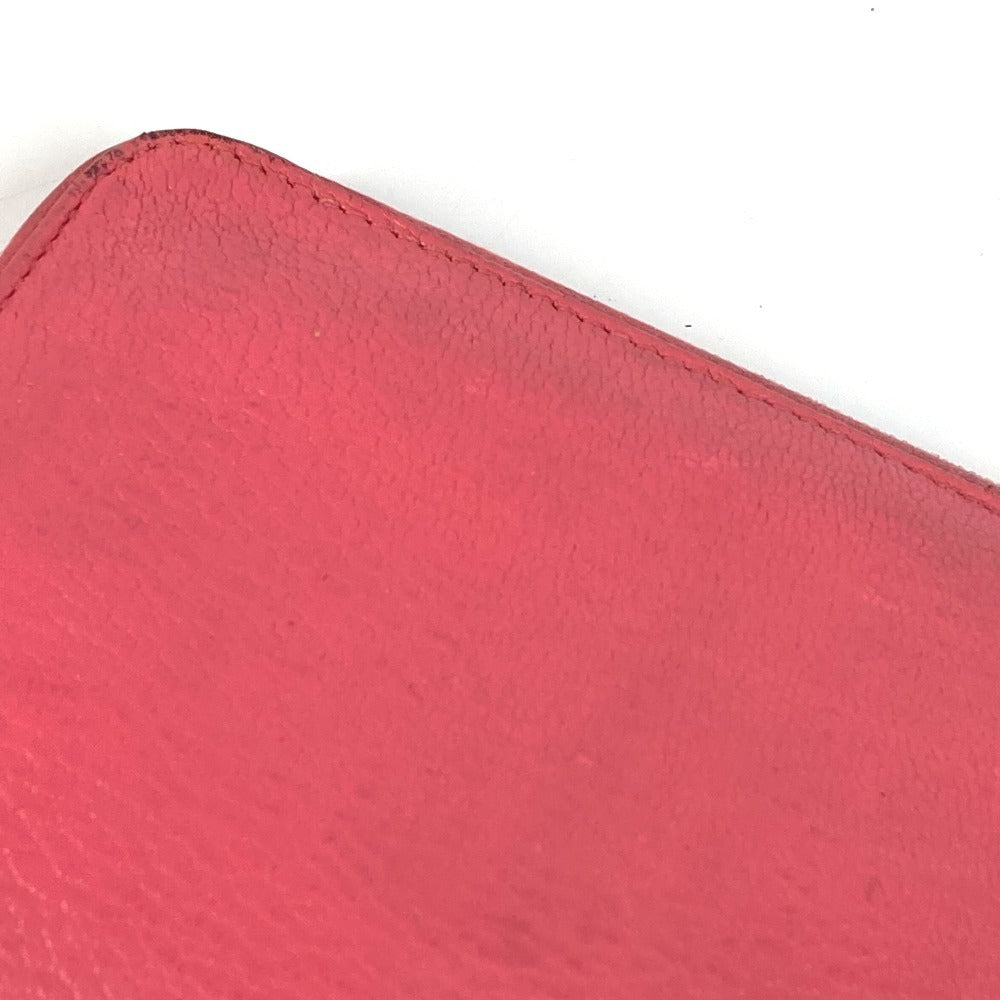 HERMES 펀칭 로고 Evelyn Azap 롱 장 지갑 라운드 지퍼 장 지갑 Chevre Ladies Pink