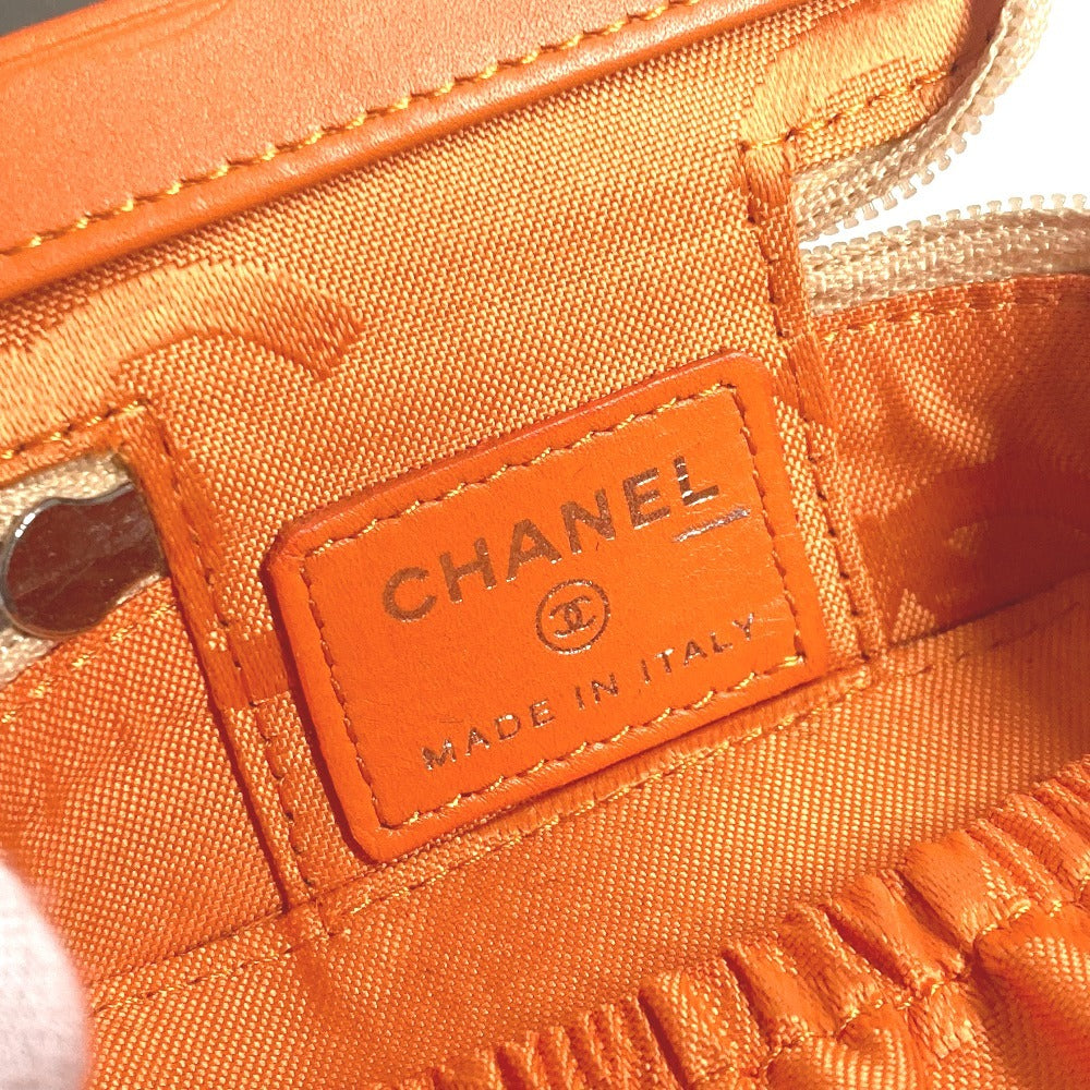 CHANEL カンボンライン CC ココマーク スクエア コインケース 小銭入れ ポーチ レザー レディース ベージュ