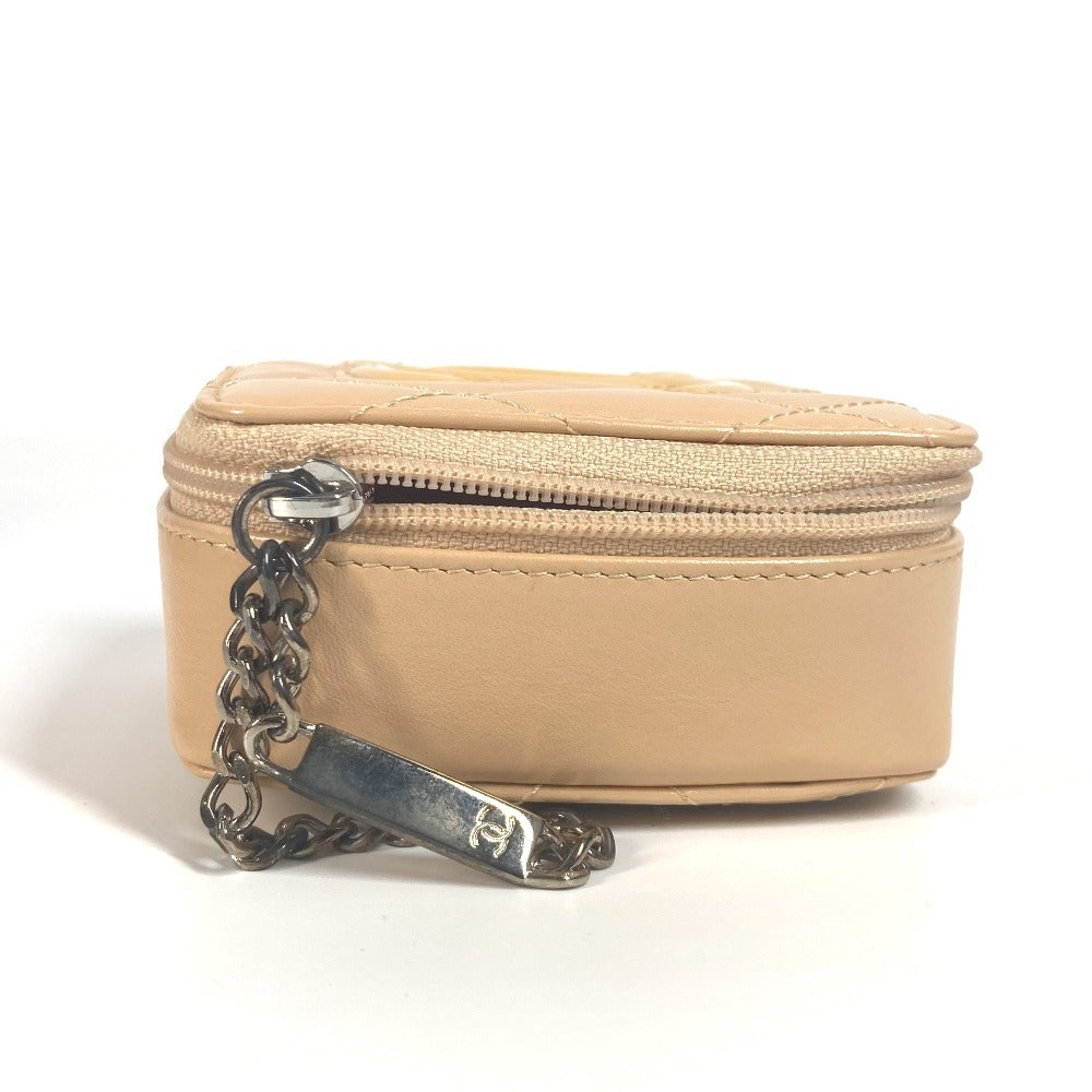 CHANEL カンボンライン CC ココマーク スクエア コインケース 小銭入れ ポーチ レザー レディース ベージュ