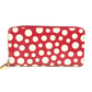 루이비통 M91572 베르니 도트 인피니티 지피 지갑 야요이 쿠사마 콜라보레이션 쿠사마 마요이 장지갑 페이턴트 가죽 여성용 레드