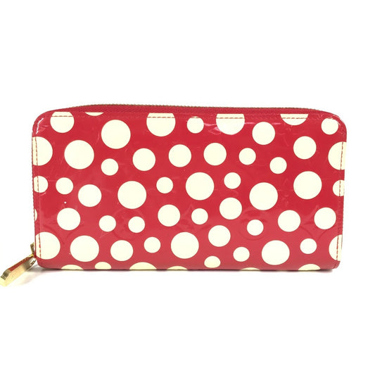 LOUIS VUITTON M91572 Vernis Dot Infinity Zippy Wallet Yayoi Kusama Collaboration Kusama Mayoi Long Wallet Patent Leather Women's Red