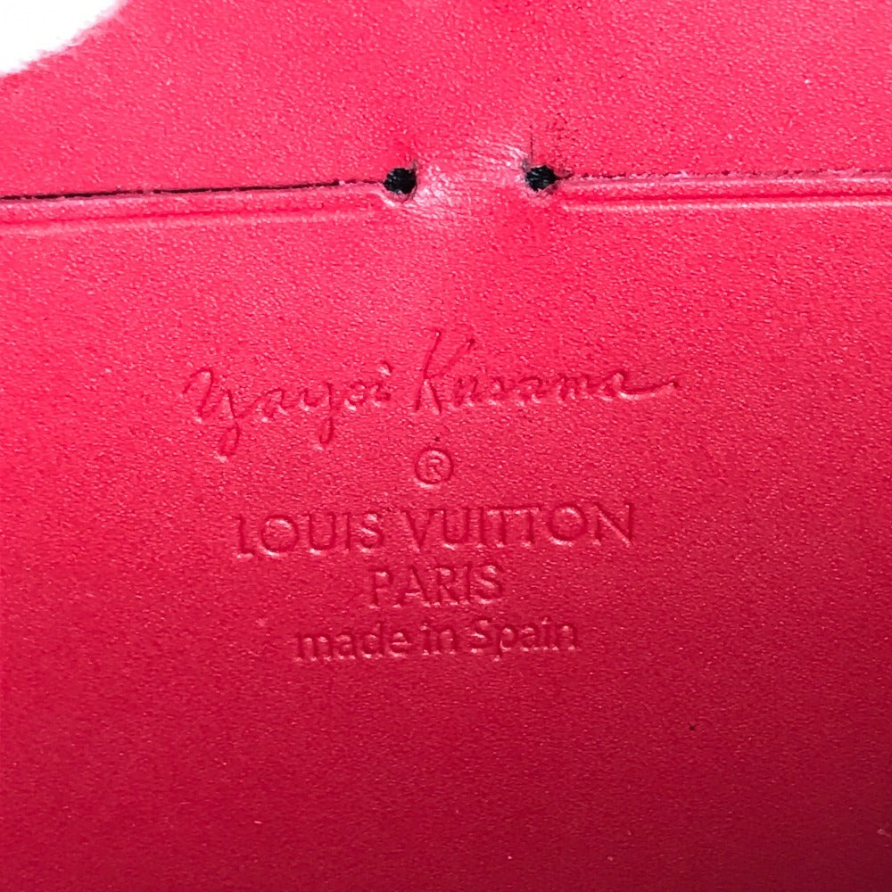 루이비통 M91572 베르니 도트 인피니티 지피 지갑 야요이 쿠사마 콜라보레이션 쿠사마 마요이 장지갑 페이턴트 가죽 여성용 레드