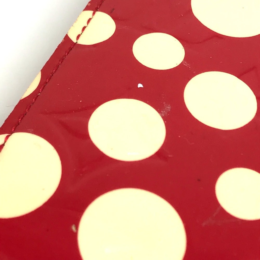 루이비통 M91572 베르니 도트 인피니티 지피 지갑 야요이 쿠사마 콜라보레이션 쿠사마 마요이 장지갑 페이턴트 가죽 여성용 레드