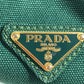 PRADA Kanapa Logo Striped Bag Tote Bag Handbag Canvas Women's Green