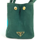 PRADA Kanapa Logo Striped Bag Tote Bag Handbag Canvas Women's Green