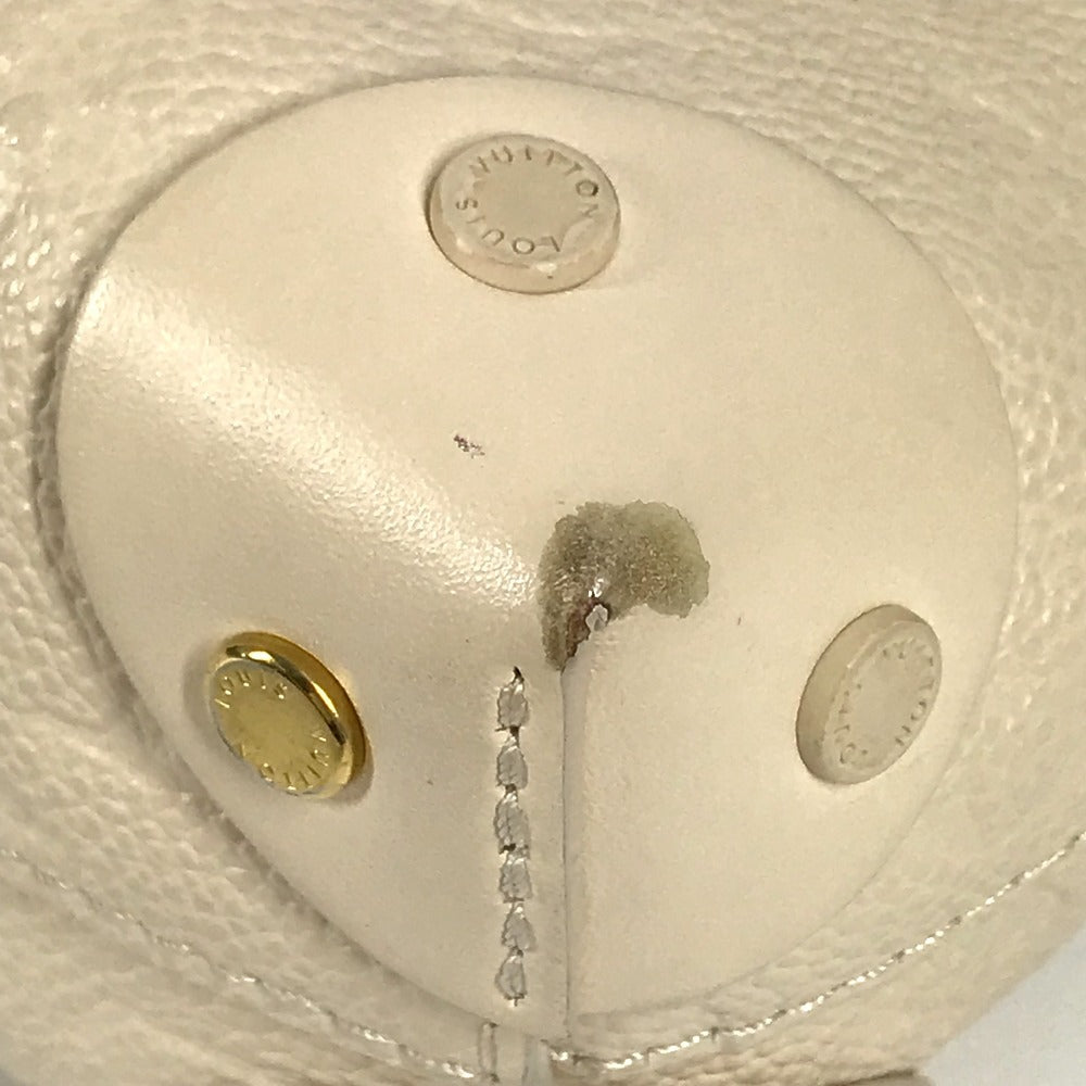 LOUIS VUITTON M45394 Monogram Empreinte Petite Malle Souple Box Bag Handbag in Monogram Empreinte Leather, Women's, Crème White