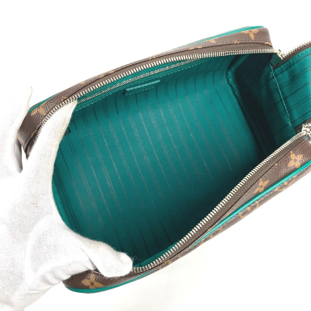 Louis Vuitton M12639 Monogram Dop Kit Dop Kit Bag Clutch Bag Pouch Beg Kedua Monogram Macassar Canvas Unisex Borneo Hijau Hijau