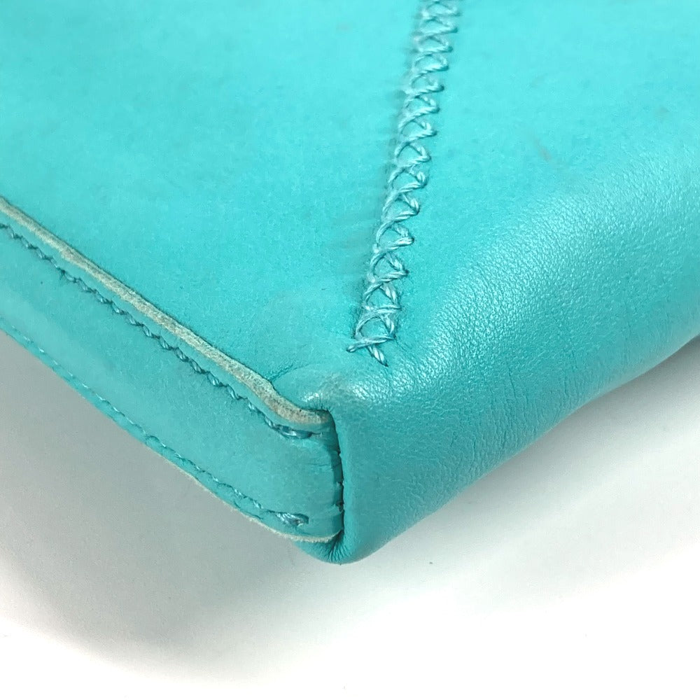 Hermes Tassel Fringe Sack Pom Pom Bag Crossbody Pochette Beg Beg Leather Ladies Turquoise Blue